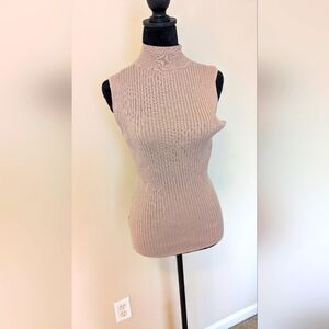 Madison Grey Sleeveless Tan Knit Top